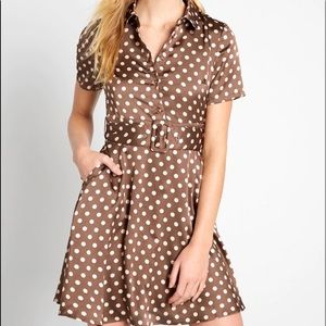 ModCloth Dotted Delight A-Line Dress size large